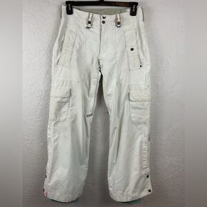 Women’s Bonfire Small White “Gold” Snowboarding Pants Classic Fit Ski Winter